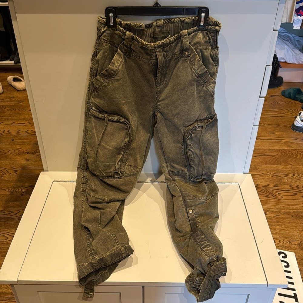Green free people cargo pants XS